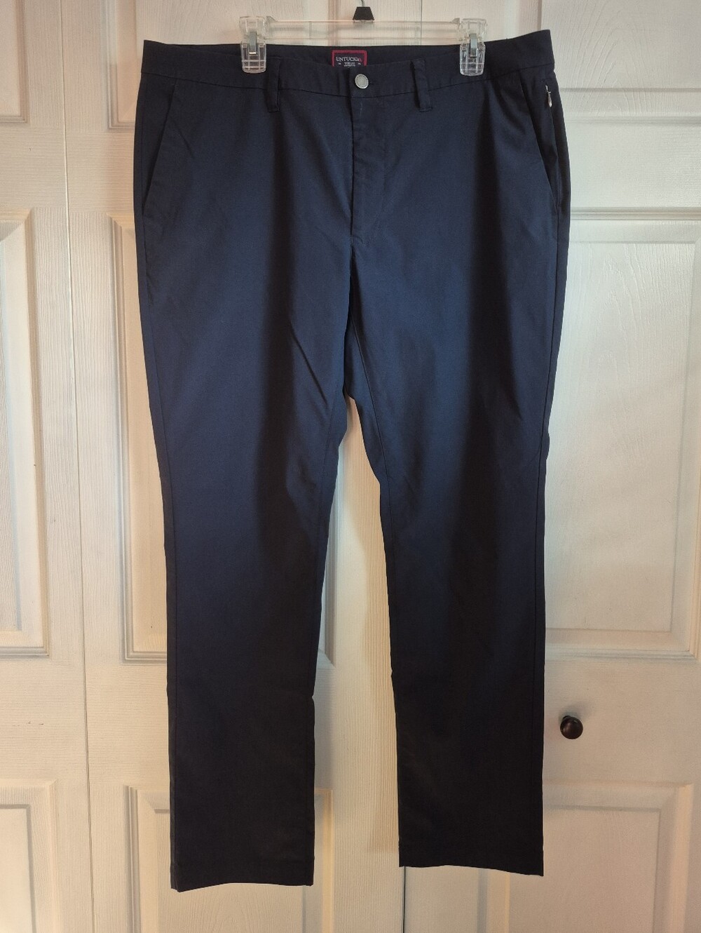 UNTUCKit Chancellor Traveler Tech Pant Straight Navy Performance Chino Men 38x32